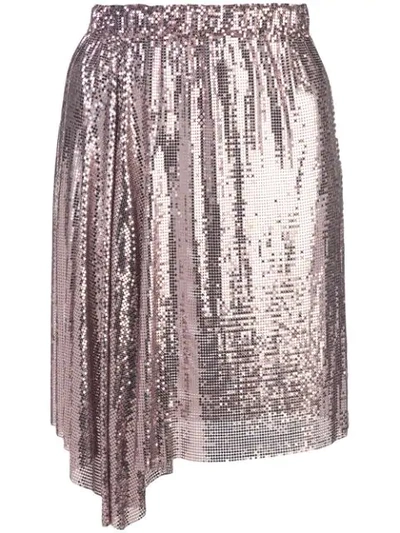 Shop Paco Rabanne Chainmail Skirt In Pink