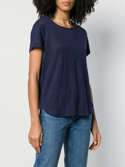 Shop Frame Round-neck Linen T-shirt In Blue