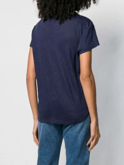 Shop Frame Round-neck Linen T-shirt In Blue