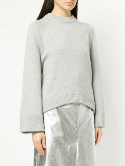 Shop Tibi Round Neck Sweater - Grey