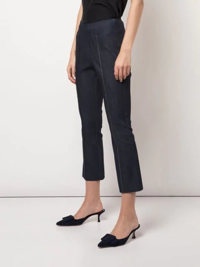Shop Cinq À Sept Mila Cropped Denim Trousers In Blue