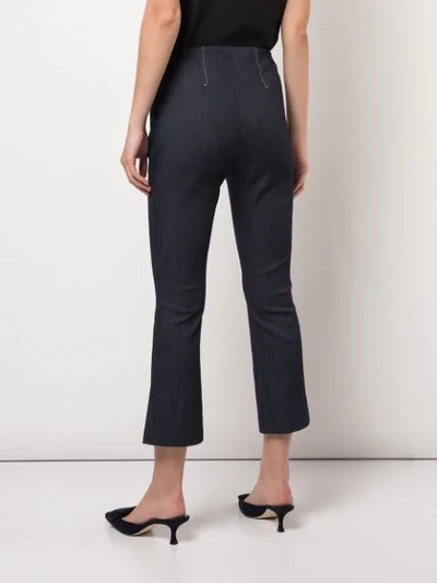 Shop Cinq À Sept Mila Cropped Denim Trousers In Blue
