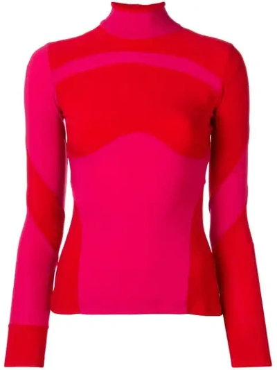 Shop Atu Body Couture Colour-block Jumper In Red