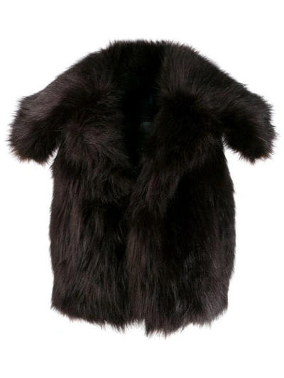 Shop Dsquared2 Sleeveless Fur Gilet In Brown