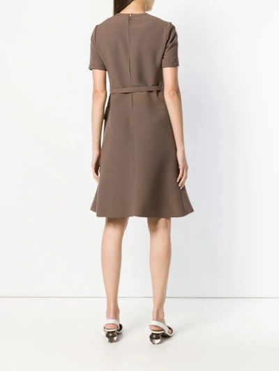 Shop William Vintage A-line Belted Dress - Brown