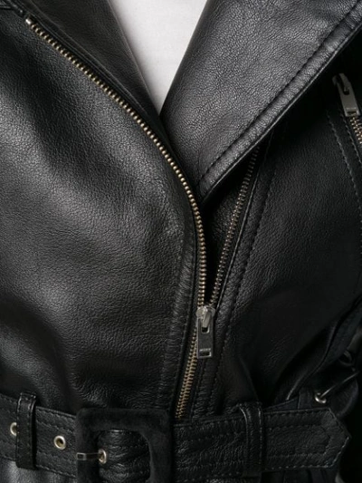 Shop Misbhv Cropped Biker Jacket - Black