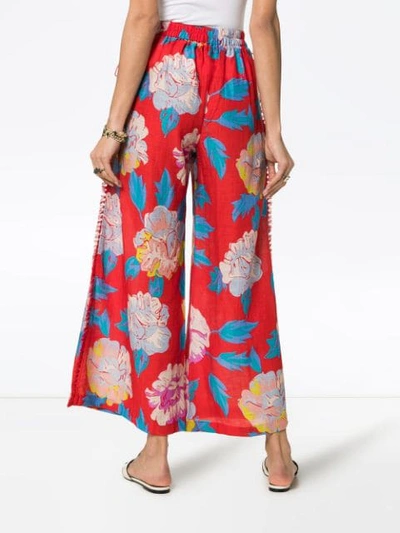 Shop A Peace Treaty Talla Floral Print Trousers In Red