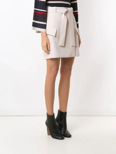 Shop Framed High Tailoring Mini Skirt In Neutrals