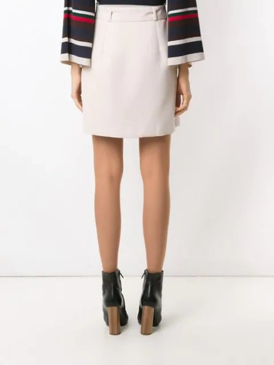 Shop Framed High Tailoring Mini Skirt In Neutrals