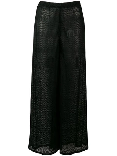 Shop Missoni Chevron Knit Trousers In Black