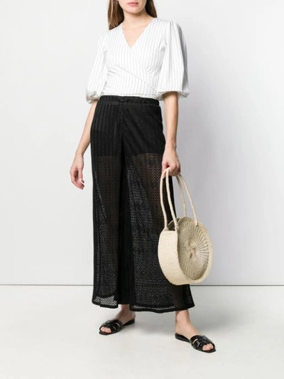 Shop Missoni Chevron Knit Trousers In Black