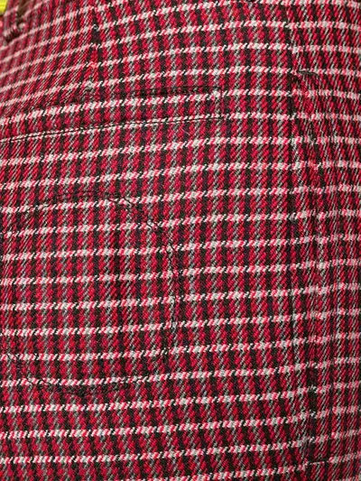 Shop Chloé Checked Cropped Trousers In Red