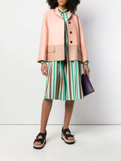 Shop Marni Colour-block Jacket In Pink
