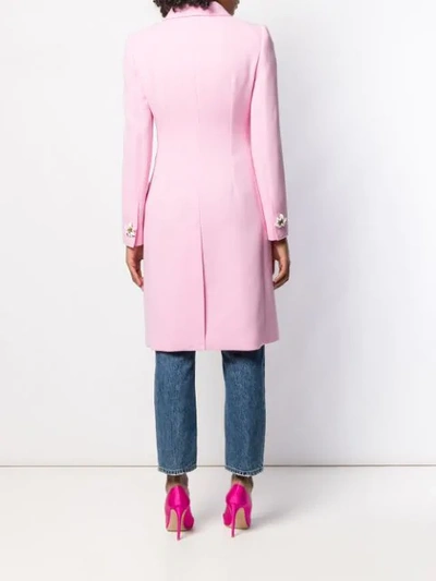 Shop Dolce & Gabbana Embellished Single Breasted Coat In Pink