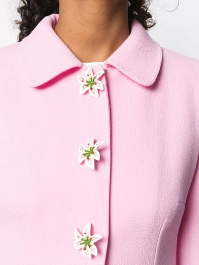 Shop Dolce & Gabbana Embellished Single Breasted Coat In Pink