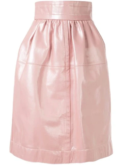 Shop Marc Jacobs Leather Lamb Skin Skirt In Pink