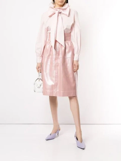 Shop Marc Jacobs Leather Lamb Skin Skirt In Pink