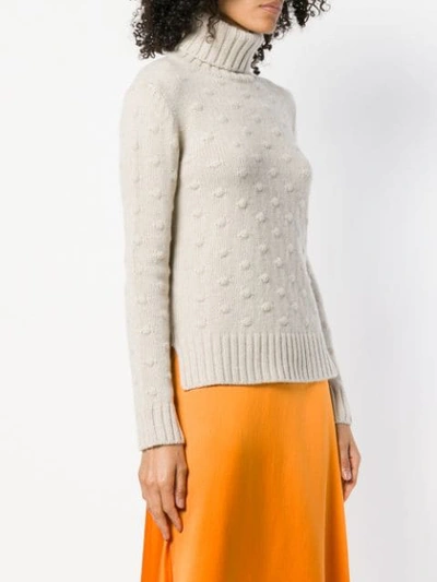 Shop Borgo Asolo Bubble Knit Jumper In 10007 Grey