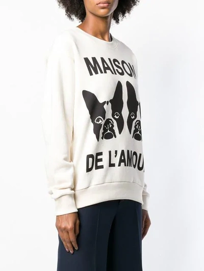 Shop Gucci ”maison De L'amour” Sweatshirt In White