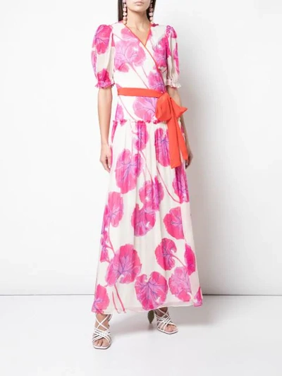 Shop Diane Von Furstenberg Floral Wrap Maxi Dress In Klaml