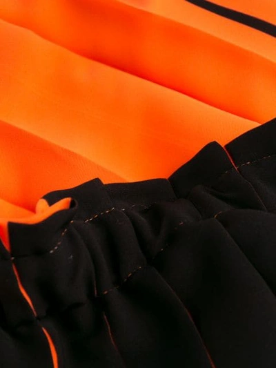 Shop Mm6 Maison Margiela High-waisted Pleated Skirt In Orange