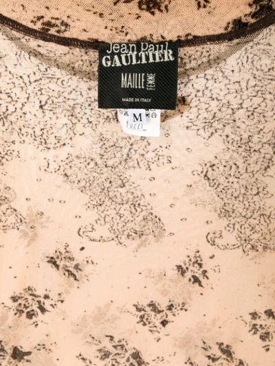 Pre-owned Jean Paul Gaultier Vintage Printed Turtleneck Top In Neutrals