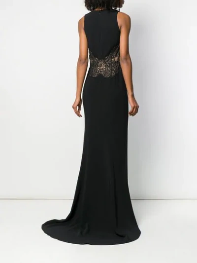 Shop Stella Mccartney Lace Insert Evening Dress In Black