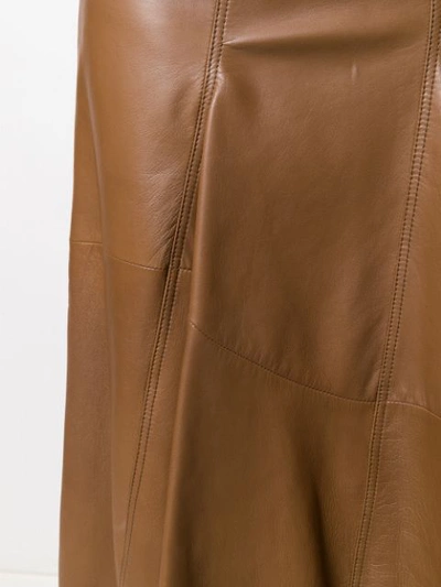 Shop Brunello Cucinelli Asymmetric Midi Skirt In Brown