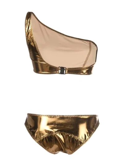 Shop Lisa Marie Fernandez Arden Metallic Bikini Set In Gold