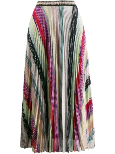 Shop Missoni Pleated Midi Skirt In Pink