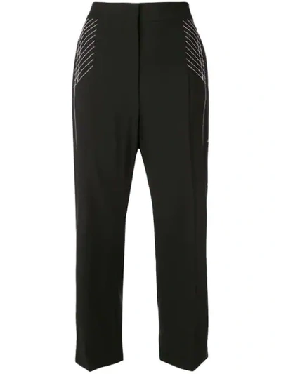 Shop Sport Max Code Stitch Detail Cropped Trousers In Black