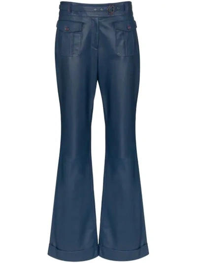 Shop Sies Marjan Nola Belted Flare Trousers In Blue