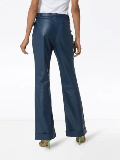 Shop Sies Marjan Nola Belted Flare Trousers In Blue