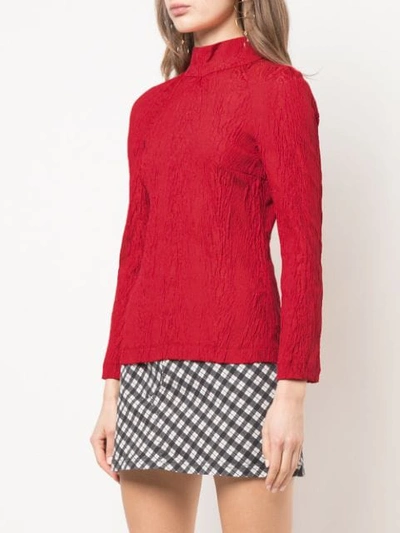 Shop Alexa Chung Open Back Blouse In Red