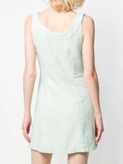 Shop Alessandra Rich Sleeveless Tweed Dress In Green