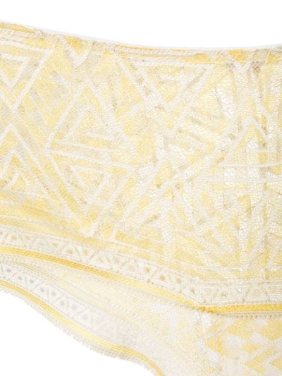 Shop Chite' Lace Embroidered Briefs In Yellow