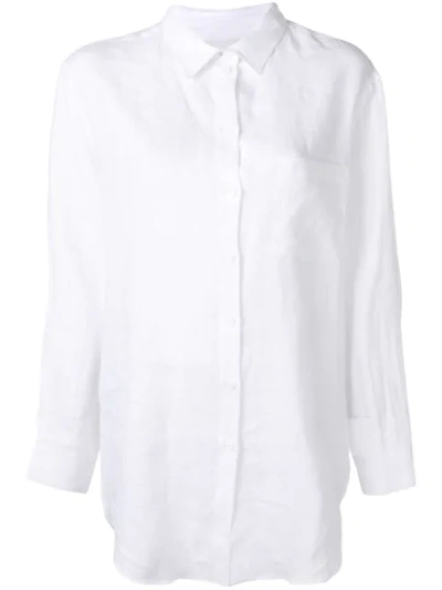 Shop Asceno Boyfriend Oversized Shirt In White