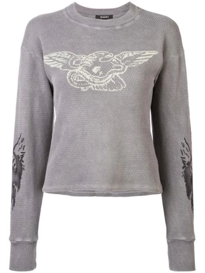 Shop Yeezy Loose Fitted Sweatshirt In Grey