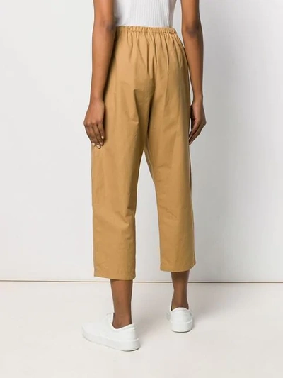 Shop Apuntob Cropped Trousers In Neutrals