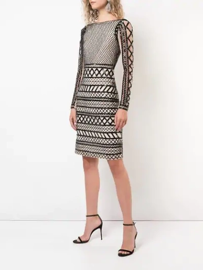 Shop Alice And Olivia Tabitha Dress In Nude/ Black