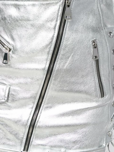 Shop Manokhi Metallic Biker Skirt In Silver