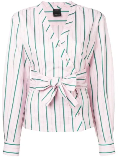 Shop Pinko Striped Blouse In Pink