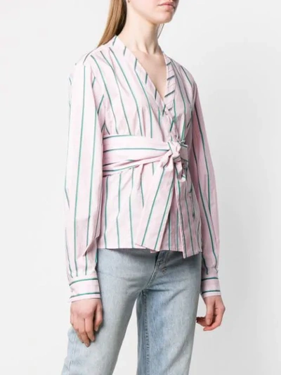 Shop Pinko Striped Blouse In Pink