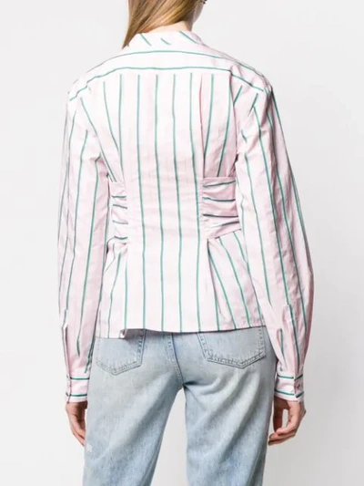 Shop Pinko Striped Blouse In Pink