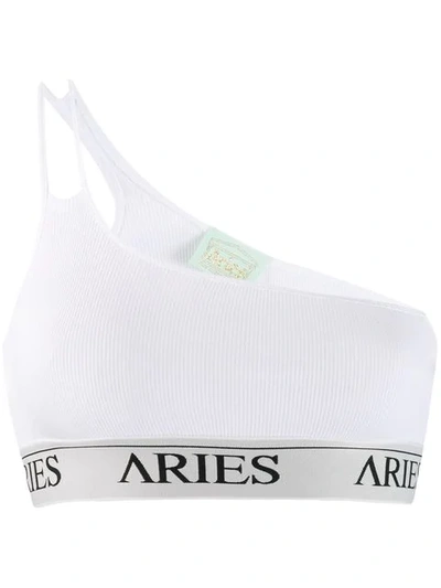 Shop Aries One-shoulder Bra Top - White
