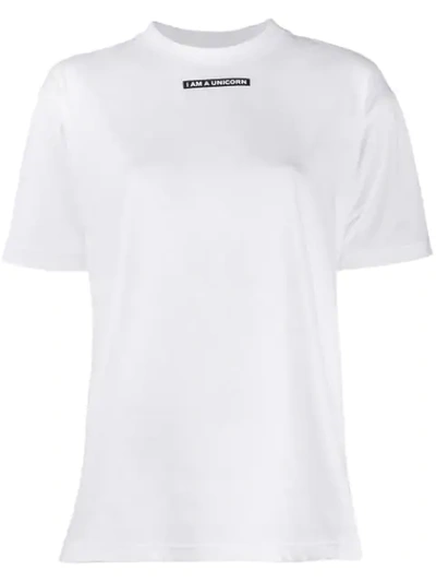 Shop Burberry Unicorn Print Oversized T-shirt In White