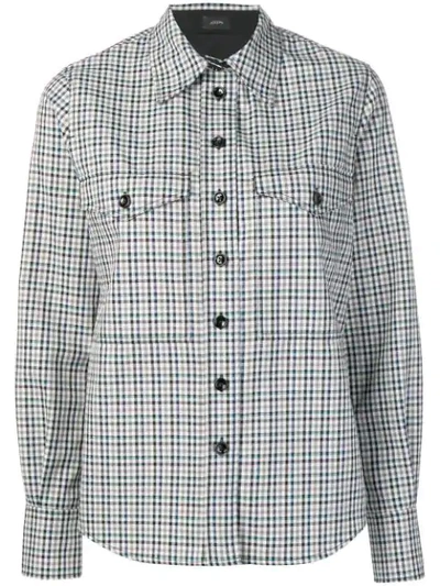 Shop Joseph Fara Checked Shirt In Black