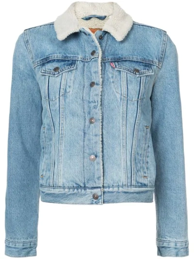 Shop Levi's Sherling Denim Jacket In Blue