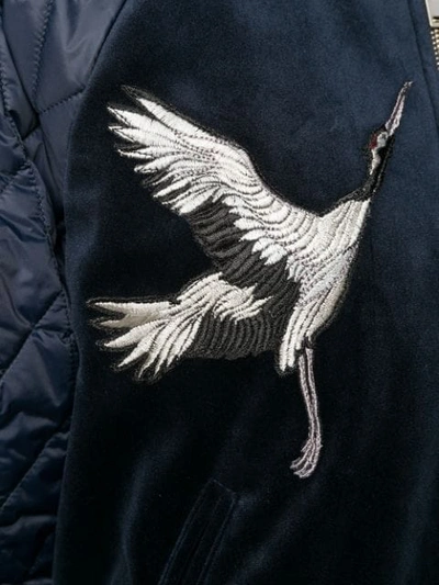 Shop Golden Goose Embroidered Bomber Jacket In Navy