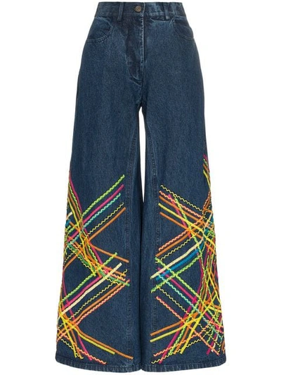 brianna embroidered flared jeans